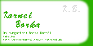 kornel borka business card