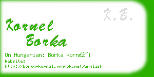 kornel borka business card